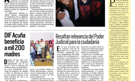 Portada RCG Fronteriza [26 de agosto de 2024] Iniciará Manolo Jiménez entrega de 500 mil paquetes escolares; un éxito la recolección de libros en Acuña  y más…