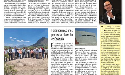 Portada RCG Lagunera [9 de agosto de 2024] Manolo Jiménez fortalece su equipo de trabajo con nuevos nombramientos; participará Román Cepeda en foro de alcaldes y más…
