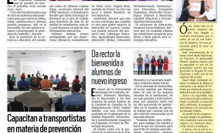 Portada RCG Lagunera [14 de agosto de 2024] Presenta Manolo Jiménez el proyecto Impulso Educativo Coahuila; estado pedirá a la Fiscalía indagar en desaparición de lagunero y más…