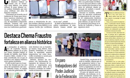 Portada RCG Media [20 de agosto de 2024] Se reúnen gobernadores de Coahuila y Texas; destaca Chema Fraustro fortaleza en alianza histórica  y más…