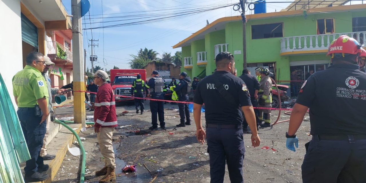 Explosión de cohetes en Tepetlixpa, Edomex, deja una persona sin vida y 13 heridos