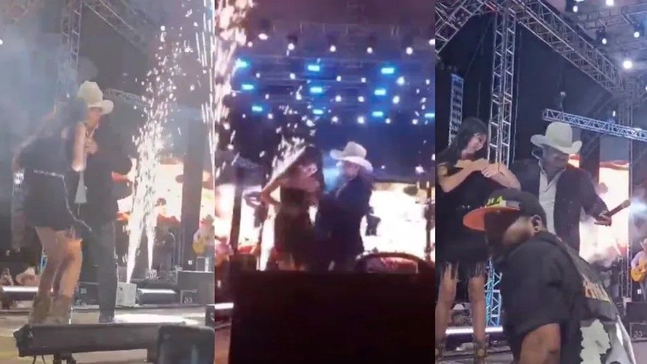 Video: Joven sube al escenario y se prende durante un concierto en Viesca, Coahuila
