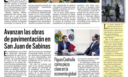 Portada RCG Carbonífera [28 de septiembre de 2024] Se intensifica el combate contra el dengue en todo el estado; crecen las opciones para financiar autos en Sabinas y más…