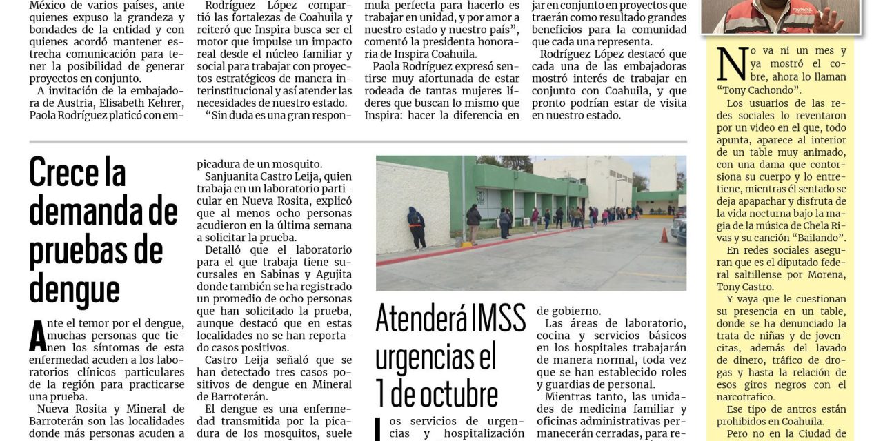 Portada RCG Carbonífera [29 de septiembre de 2024] Se reúne Paola Rodríguez con embajadoras en México; Emiten convocatoria para el Premio de Vinculación Universidad-Empresa y más…