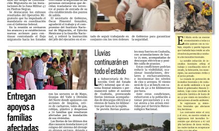 Portada RCG Fronteriza [05 de septiembre de 2024] Consolidan operativo migratorio en Coahuila; pago de predial incluye una póliza de seguro  y más…