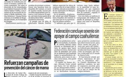Portada RCG Fronteriza [30 de septiembre de 2024] Alistan proyecto de reactivación turística en Ocampo; alistan 15 proyectos de infraestructura educativa  y más…