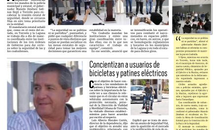 Portada RCG Lagunera [27 de septiembre de 2024] Cierran filas para mantener seguro y en orden a Torreón; continúan activas las obras de Agua Saludable para la Laguna y más…