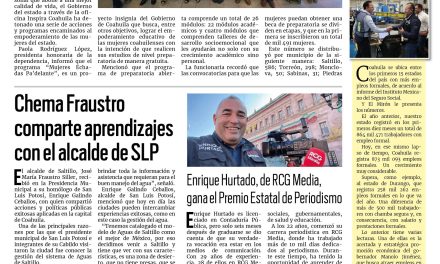 Portada RCG Media [13 de septiembre de 2024] Inspira Coahuila empodera a las mujeres en el estado;chema Fraustro comparte aprendizajes con el alcalde de SLP y más…