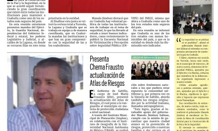 Portada RCG Media [27 de septiembre de 2024] Mantenemos a Coahuila seguro y en orden: Manolo Jiménez; exigen clausura de empresa contaminante y más…