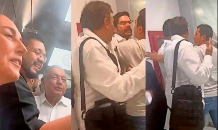 Trabajador del Poder Judicial enfrenta a AMLO y Sheinbaum en elevador en medio de protestas por reforma judicial