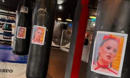 Gimnasio en Monterrey pone la cara de Gala Montes en sacos de boxeo