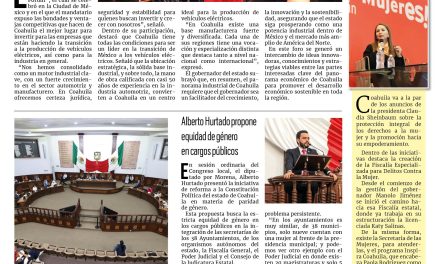 Portada RCG Carbonífera [04 de octubre de 2024] Manolo Jiménez Expone las ventajas competitivas del estado; Inundación frena rescate en Pasta de Conchos y más…