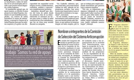 Portada RCG Carbonífera [16 de octubre de 2024] Programa Alimentario beneficia a miles de personas en Coahuila; llevan programa ‘La Maestra en tu Escuela’ a jardín de niños y más…