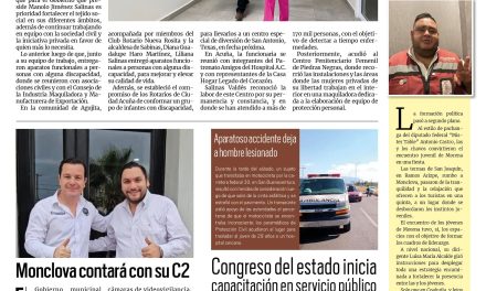 Portada RCG Centro [28 de octubre de 2024] DIF Coahuila lleva programas a las regiones Fronteriza y Carbonífera; Ruta del Desierto no genera ganancias esperadas y más…