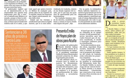 Portada RCG Fronteriza [17 de octubre de 2024] Coahuila y Argentina estrechan lazos de colaboración; entrega Gobierno de Acuña obra de pavimentación  y más…