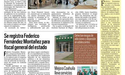 Portada RCG Fronteriza [31 de octubre de 2024] Se registra Federico Fernández Montañez para fiscal general del estado; realizan en Acuña la Feria de la Mariposa Monarca y más…