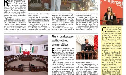 Portada RCG Lagunera [04 de octubre de 2024] Mantienen acciones contra el dengue en la región; Manolo Jiménez Expone las ventajas competitivas del estado y más…
