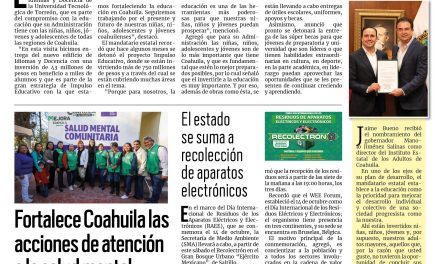 Portada RCG Media [12 de octubre de 2024] Manolo Jiménez inicia y entrega obras en la Laguna; Ayuntamiento de Saltillo autoriza recargos de predial a peso y más…