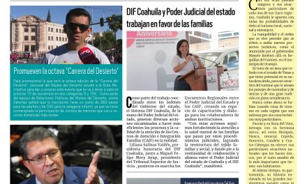 Portada RCG Media [14 de octubre de 2024] DIF Coahuila y Poder Judicial del estado trabajan en favor de las familias; miles de saltillenses se suman a la carrera Poderosa 5K  y más…