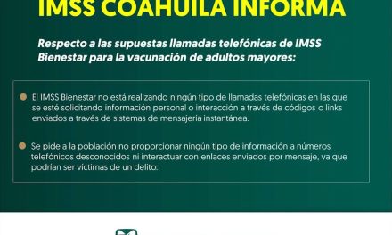 Advierten a adultos mayores por supuestas llamadas del IMSS