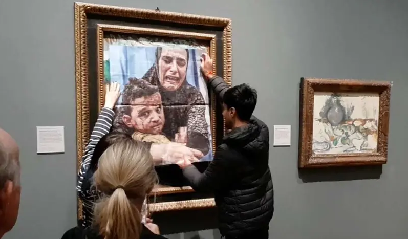 Cubren obra de Picasso con víctimas en Gaza; pintan museo de Londres