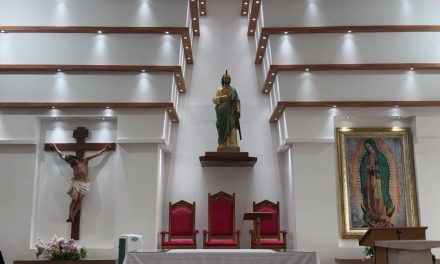 Imagen monumental de San Judas reposa en la capilla