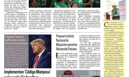 Portada RCG Carbonífera [06 de noviembre de 2024] Manolo Jiménez entrega infraestructura educativa; lluvias evitaron que la fauna silvestre ingresara a poblaciones y más…