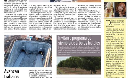 Portada RCG Carbonífera [13 de noviembre de 2024] Inversiones por 95 mmdp han arribado a Coahuila; festeja Sabinas a los carteros en su día y más …