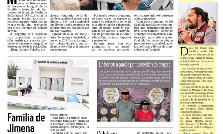 Portada RCG Carbonífera [19 de noviembre de 2024] DIF Coahuila brinda atención a todos los adultos mayores; familia de Jimena confía en la justicia divina y más…