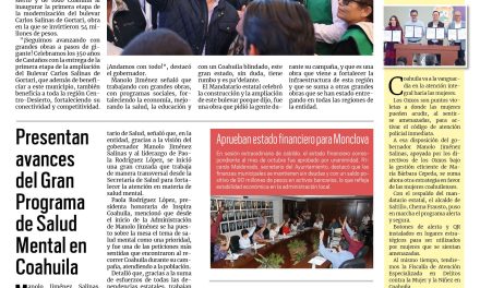 Portada RCG Centro [23 de noviembre de 2024] Entrega el gobernador Manolo Jiménez ampliación del Carlos Salinas; rescate de AHMSA es un compromiso presidencial y más…