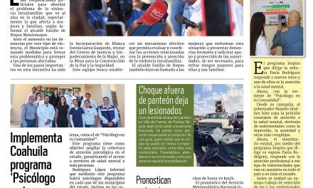 Portada RCG Fronteriza [3 de noviembre de 2024] Busca Acuña frenar violencia intrafamiliar; Avanzan 16 obras en escuelas de Acuña y más…