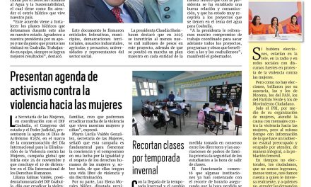 Portada RCG Fronteriza [26 de noviembre de 2024] Firma Coahuila Acuerdo Nacional por el Derecho al Agua; reforzarán vigilancia de quintas para evitar fiestas clandestinas y más…