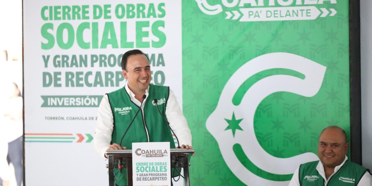 Manolo Jiménez entrega trabajos de pavimentación