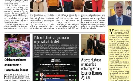 Portada RCG Media [04 de noviembre de 2024] DIF Coahuila mantiene apoyo permanente a los más necesitados; celebran saltillenses con el Festival de las Ánimas y más…