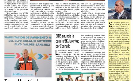 Portada RCG Media [07 de noviembre de 2024] Manolo Jiménez reitera su compromiso con la ganadería; Tercer Maratón de Obras trabaja en recarpeteo del bulevar Eulalio y más…