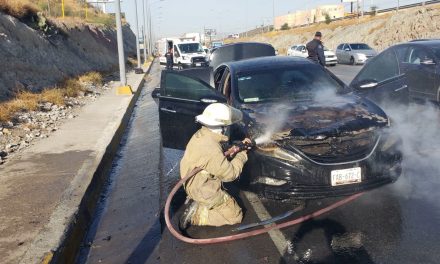 Se incendia vehículo en carretera