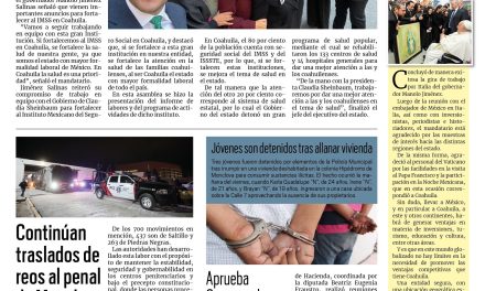 Portada RCG Centro [14 de diciembre de 2024] Anuncia Manolo Jiménez proyectos para fortalecer al IMSS Coahuila; Monclova será sede del Abierto de Arquería Dafne Quintero y más…