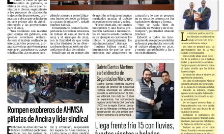Portada RCG Centro [19 de diciembre de 2024] Encabeza Manolo Jiménez última reunión de gabinete del 2024; Inician vacaciones 80 mil alumnos en la región Centro y más…