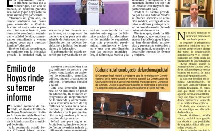 Portada RCG Fronteriza [6 de diciembre de 2024] Coahuila tiene rumbo y va pa’delante: Manolo Jiménez: sector industrial se estabiliza en Acuña y más…