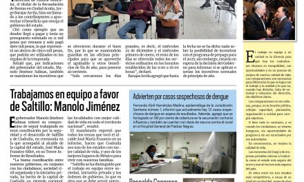 Portada RCG Fronteriza [17 de diciembre de 2024] Mantendrá Recaudación de Rentas guardias de servicios; reconoce Acuña al Cobac por liderazgo en Educación Ambiental  y más…