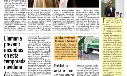 Portada RCG Fronteriza [24 de diciembre de 2024] Destaca Coahuila en la Navidad Mexicana en el Vaticano; llaman a prevenir incendios en esta temporada navideña y más…