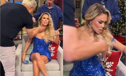 Ninel Conde sufre accidente durante programa en vivo al derramarse café caliente sobre ella