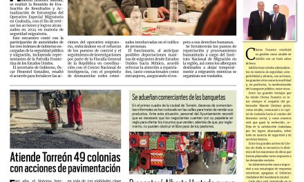 Portada RCG Lagunera [16 de diciembre de 2024] Evalúan resultados del Operativo Migratorio en Coahuila; requieren programa emergente contra la sequía y más…