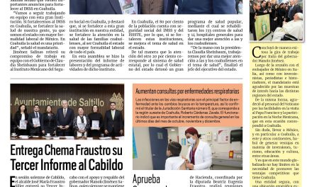 Portada RCG Media [14 de diciembre de 2024] Anuncia Manolo Jiménez proyectos para fortalecer al IMSS Coahuila; otorga Chema Fraustro el Galardón Zapalinamé 2024 y más…