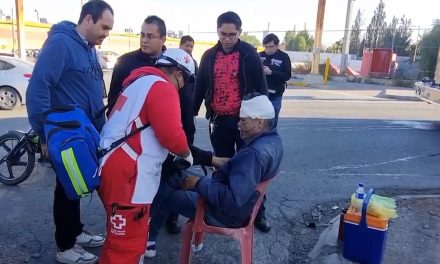 Adulto mayor herido tras accidente en la colonia Morelos.