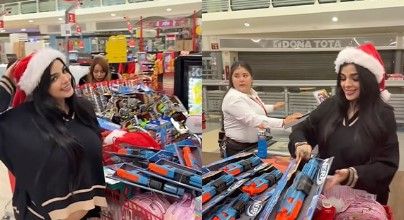 Karely Ruiz ‘se viste de Santa’ y dona juguetes para niños con discapacidad
