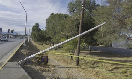 Nadie retira poste dañado en el boulevard Carranza