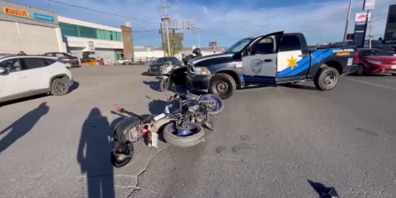 Policía motorizado resulta herido en accidente