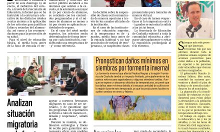 Portada RCG Fronteriza [19 de enero de 2025] Secretaría de Educación anuncia criterios ante bajas temperaturas; Aplica Acuña el ‘Operativo Invernal’ y más…