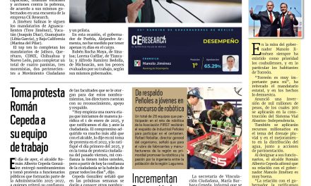 Portada RCG Lagunera [07 de enero de 2025] Manolo Jiménez el mejor gobernador evaluado de México; estiman recaudar 500 mdp por predial en Torreón y más…
